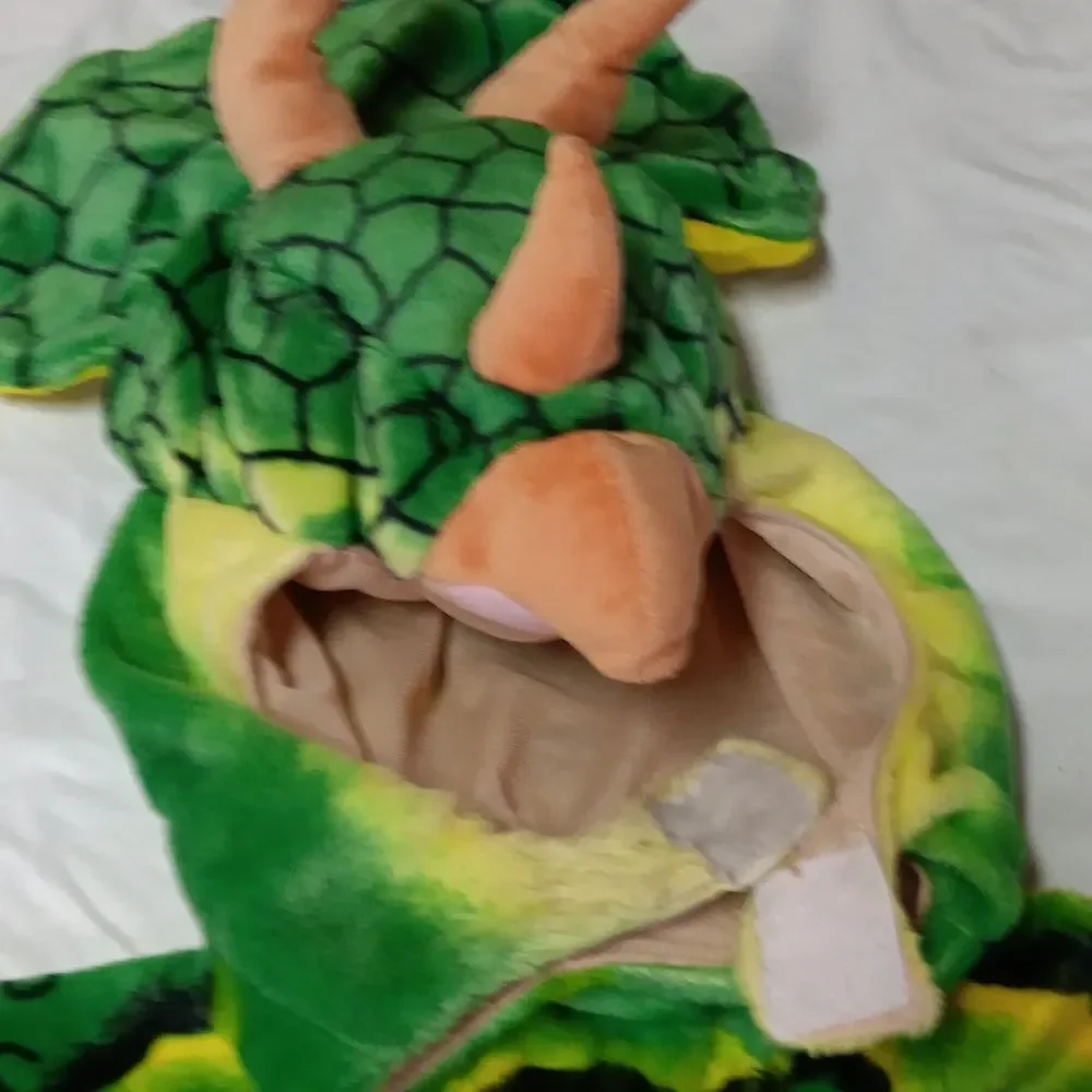 Kids Dinosaur Costume - Green and Yellow Toddler Size (2/3) Years Preowned